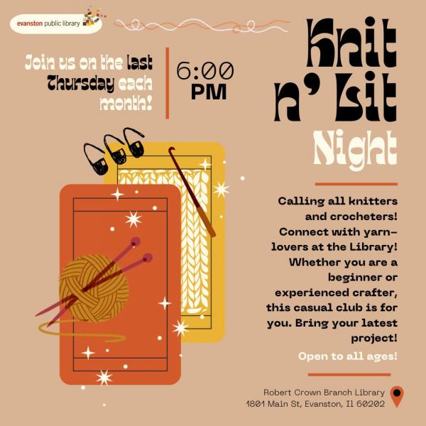 Image for event: Knit n' Lit Night 
